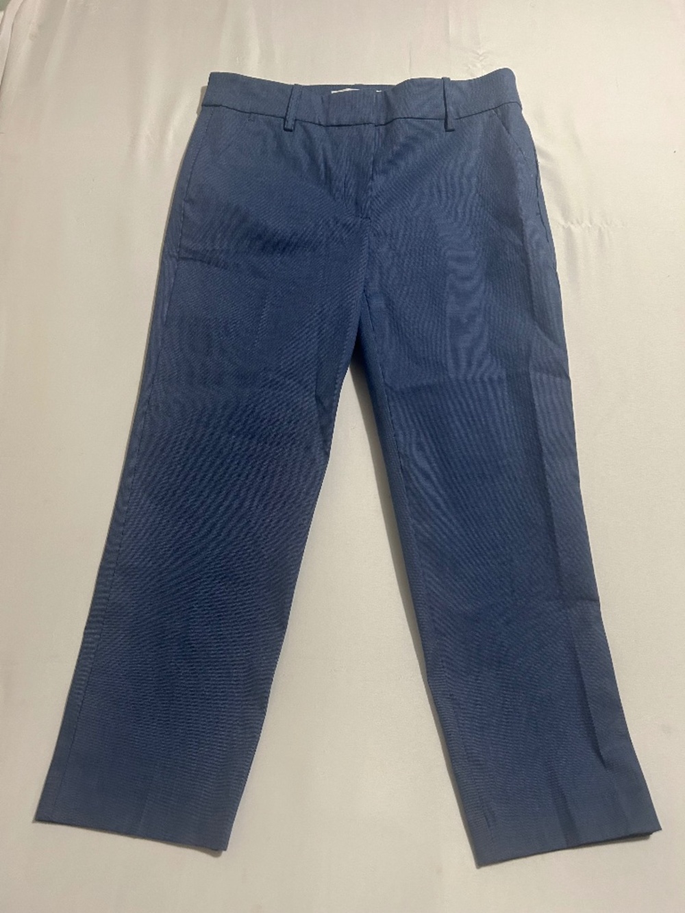 NWT LOFT The Riviera Slim Pants Blue Ankle Trousers Size 4P Stretch Petite
